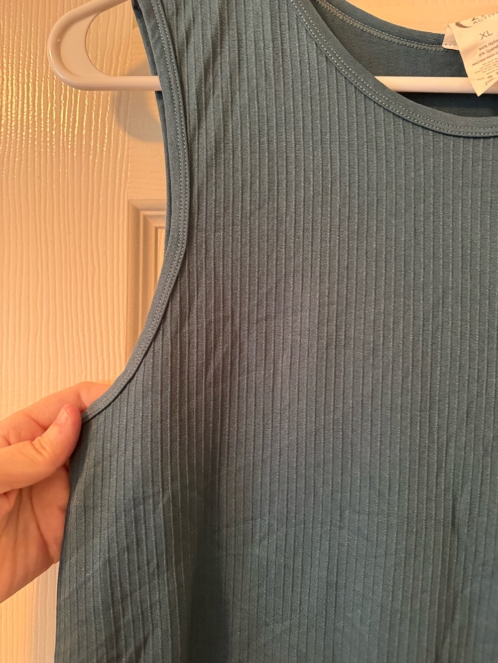 Zyia Active Ribbed Sleeveless Tank Top - teal-sz XL-worn once - Picture 3 of 4